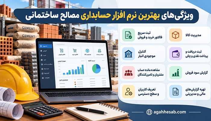 ویژگی‌های بهترین نرم افزار حسابداری مصالح ساختمانی